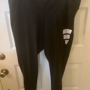 Adidas Black Leggings with White Accents